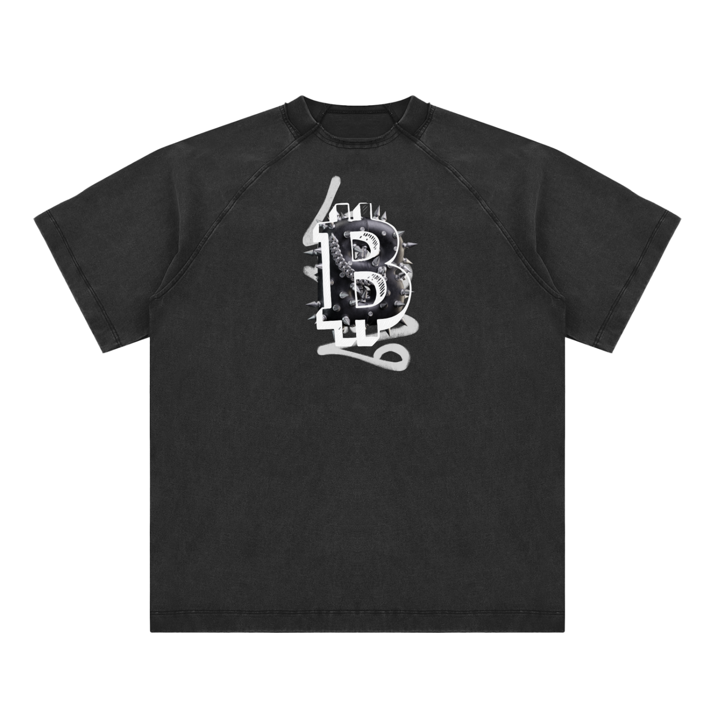 Vintage Washed Raglan Cotton T-Shirt