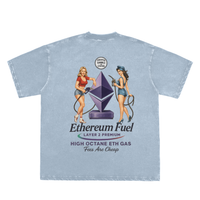 Double Neckline Scattered Edge Frayed Vintage Washed T-Shirt - 250 GSM Front