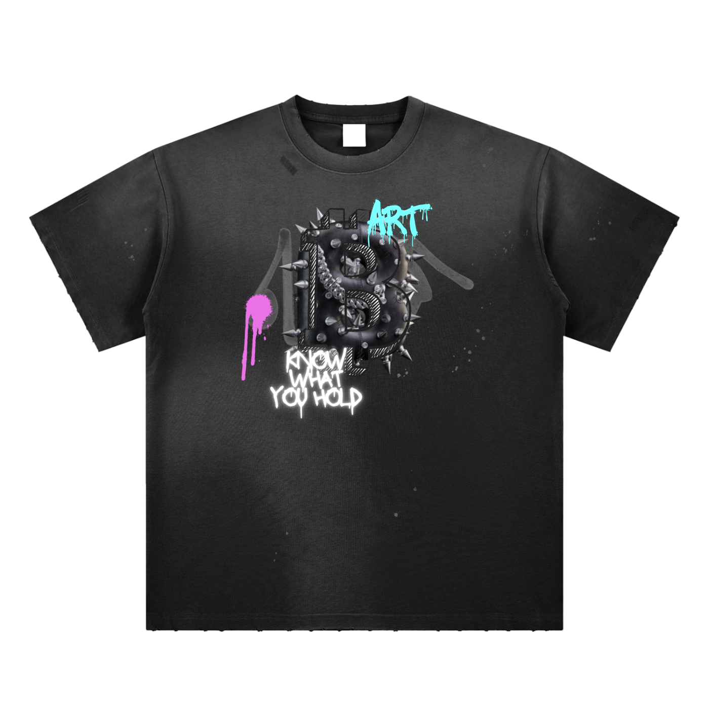 Hand-Frayed Sunfade Paint Splatter T-Shirt