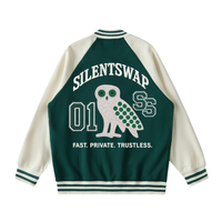 Two Tone Raglan Sleeve Varsity Jacket Front